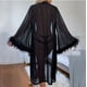 thumbnail image 4 of Camisón de pijama de manga larga con plumas de seda artificial de verano europeo y americano, cómodo con cordones, ropa de casa para mujer, 4 of 5
