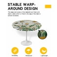 thumbnail image 2 of nqOlkjepod White Daisy Round Tablecloth, Fitted Table Cover with Elastic for 45"-54" Round Tables, Vintage Botanical Spring Floral Summer Table Cloth Outdoor Dinning Party Waterproof Tablecloths, 2 of 6