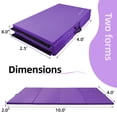 thumbnail image 2 of Signature Fitness 4ft x 10ft x 2in Folding Gymnastics Mat, Extra Large 4-Panel Exercise Mat for Tumbling, Stretching, Yoga, Cheerleading, Home Gym, PVC Leather + EPE Foam, Multiple Colors, 2 of 5