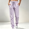 thumbnail image 2 of WRKEKC Jogger Pants for Women Elastic Drawstring Waist Cuffed Ankle Sweatpants Loose Fit Soft Casual Trousers with Side Pockets for Sports and Daily Wear, 2 of 5
