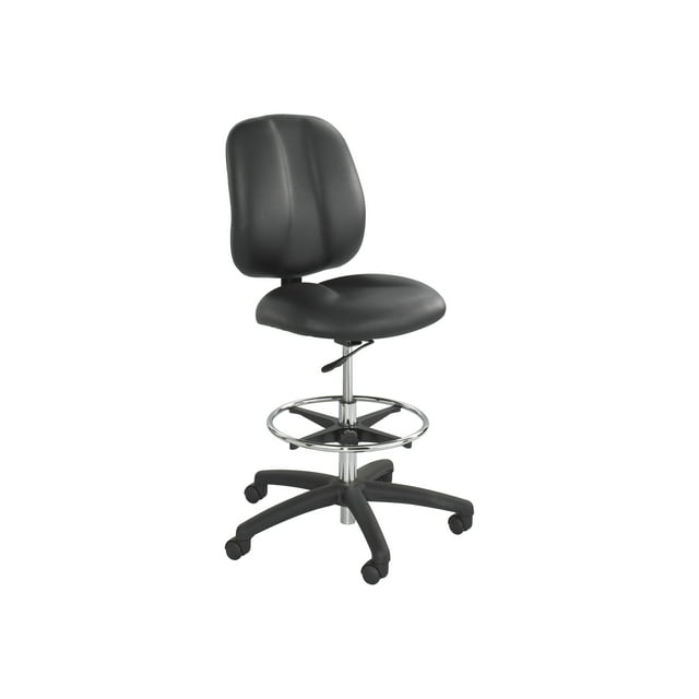Safco Apprentice II Extended Height Vinyl Drafting Chair in Black