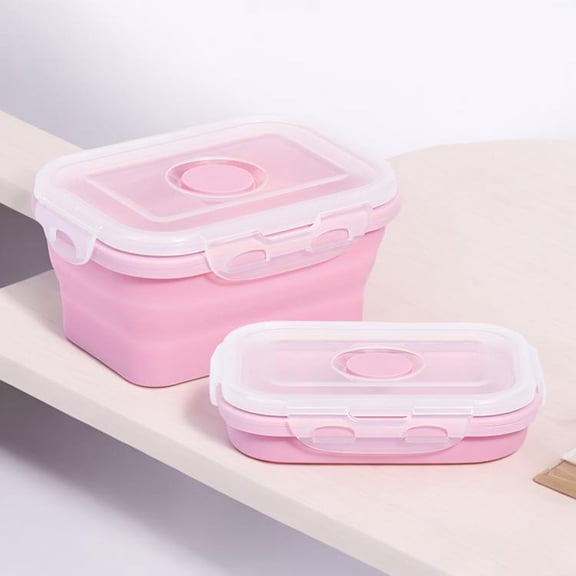 Collapsible, Portable Lunch Box, 350ml Silicone Food Container, Foldable BPA-Free Design for Office, School, Travel