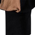 thumbnail image 6 of Mens T-shirts Men's Casual Loose Fit Stand Collar Shirt With Tie Detail Color Block Design For Daily Wear Comfortable Non Stretch Fabric All Season Mod Bod Tops Long Sleeve Shirt Men Khaki M, 6 of 6