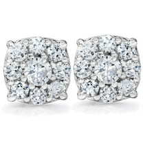Pompeii 1 Carat Halo Diamond Studs 14K White Gold (H-I,I1-I2)