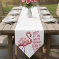 thumbnail image 6 of Table Runners 36 Inches Long, Pink Flamingo Cotton Linen Kitchen Dining Coffee Table Runner for Party Home Decor, Summer Animal Gradient Watercolor Tabletop Dresser Scarves Runner Decor 13x36 Inch, 6 of 9