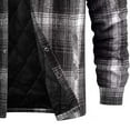thumbnail image 4 of Mens Flannel Shirt Jacket Quilted Lined Plaid Jackets Long Sleeve Button Down Thick Jacket Warm Winter Coat Outwear, 4 of 6