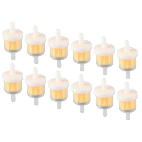 12pcs White Yellow Fuel Filters Engine Gas Fuel Line Filter with Magnet Replacement for Motorcycle ATV Dirt Bike