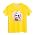 thumbnail image 4 of ZTKWD Kids Girls Cotton Crew Neck Shirt Casual Solid Plain Short Sleeve Tees Assorted Colors 90-160 Easter, 4 of 4