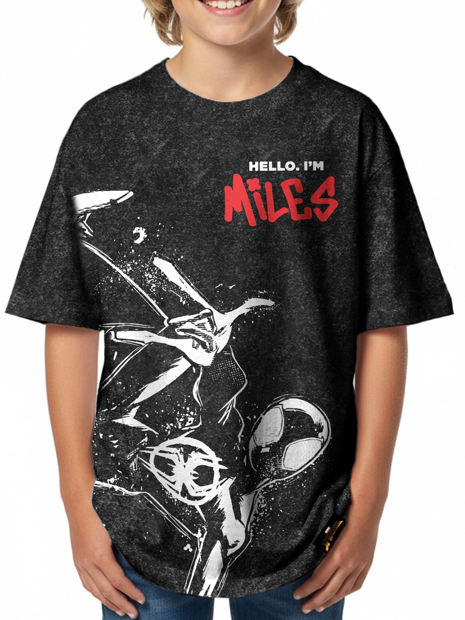 Spider-Man, Boys' Mineral Wash Graphic T-Shirt, I'm Miles, Sizes 4-18