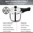 thumbnail image 4 of Sorrento Silver Stainless Steel Pressure Cooker With Outer Lid 5 Liters | Triply Base, Heavy Bottom, Induction Base, Gas Ready, 4 of 4