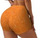 thumbnail image 1 of Fotbe Orange Glitter2 Shorts Sin Costuras – Shorts Deportivos de Cintura Alta para Mujer, Elásticos para Gimnasio, Yoga, Running o Ciclismo-Small, 1 of 8