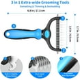 thumbnail image 2 of Planet Pet Grooming Brush - 2-Sided Dematting Comb and Undercoat Rake for Dogs and Cats,Extra Wide, Blue, Dog Grooming Brush, Dog Shedding Brush, 2 of 7