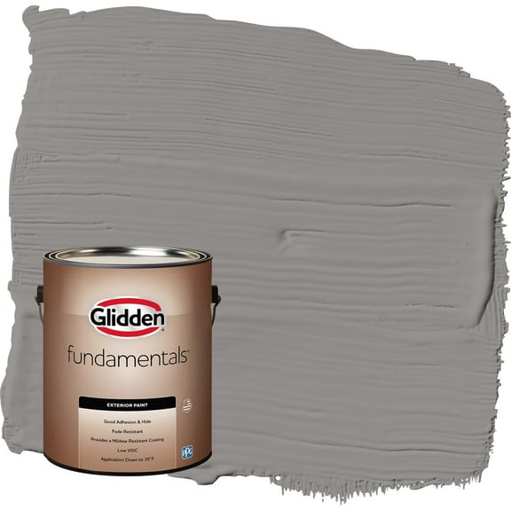Glidden Fundamentals Antique Silver / Grey Semi-Gloss Exterior Paint, 1 Gallon