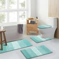 thumbnail image 6 of Ileading Traditional 4 Piece Microfiber Washable Bathroom Rug Set, Teal, 6 of 15