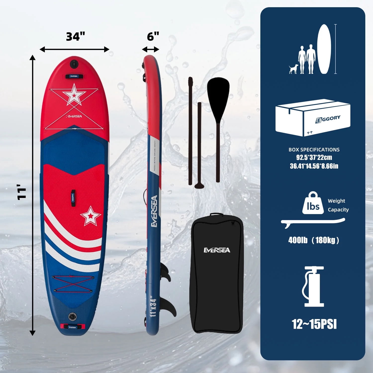 MSEASFREE Inflatable Stand Up Paddle Board 11 FT Fishing Paddle board with Full SUP Accessories for All Skill Levels