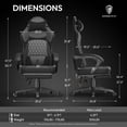 thumbnail image 7 of Dowinx Gaming Chair with Pocket Spring Cushion, Ergonomic Computer Chair with Footrest and Lumbar Support for Office or Gaming, Black, 7 of 7