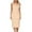 Beige, variant on Women's Long Camisole Dress Lingerie - Viscose Blend, Adjustable Straps, Below-Knee Length