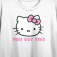 thumbnail image 6 of Hello Kitty You've Got This Crew Neck Short Sleeve Women's White Crop Top
-XS, 6 of 7