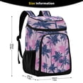 thumbnail image 2 of Backpack Cooler lunch bag 36 Can Capacity Insulated Bag for Camping, Beach, Hiking & Travel Navy Blue Palm Tree, 2 of 7