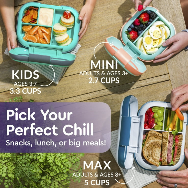 Bentgo Kids Lunch Box, Purple, 4 Compartments, Removable Ice Pack