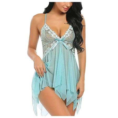 

WANYNG bras for women Panty Lingerie Sexy Bra Sexy Lingerie Underwear And Set Sleepwear Garter Jumpsuit Women Sets Pajamas Lingerie Fashion Lace T-Shirt Mint Green L