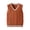 Coffee, variant on Boys V-Neck Striped Trim Cable Knit Sweater Vest, Sleeveless Textured Uniform Waistcoat, Soft Warm Knit Classic Tank Orange 18 Months