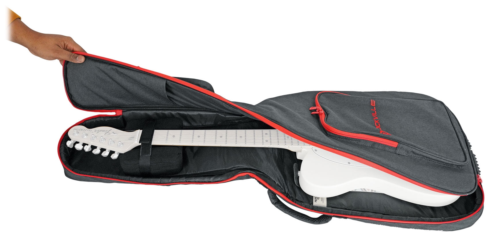 Rockville EGB25-RD Padded Electric Guitar Gig Bag with Neck Pad + Secure Strap