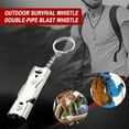 thumbnail image 2 of EUDIDV Emergency Whistle;Stainless Steel Outdoor Survival Whistle Double Tube High Frequency Whistle;Suitable for Training and Seeking Help, 2 of 7