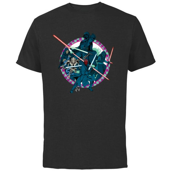 Star Wars Dark Side Darth Vader Villains of the Galaxy Vivid - Short Sleeve Cotton T-Shirt for Adults - Customized-Black