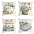 thumbnail image 3 of pwtool 4Pcs Thanksgiving Fall Pillow Covers, Fall Harvest Pumpkin Throw Pillow Covers, Couch Cover Pillow Cases Set, Blue Decorative Pillow Covers for Farmhouse, Living Room, Couch, 18 x18in ingenious, 3 of 17