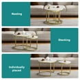 thumbnail image 6 of Semiocthome Modern Nesting Coffee Table Set,End Table for Living Room, 23.6" W, Gold, Marble Pattern, 6 of 8