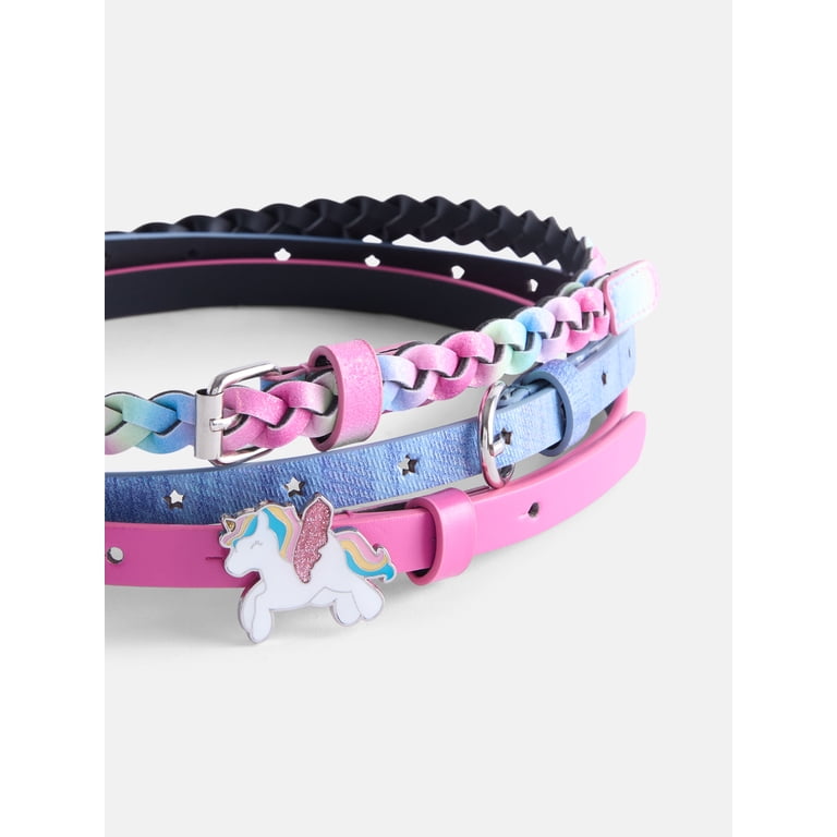 Wonder Nation Girls 3-Pack Rainbow Belts, XS-XXL photo 3