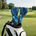 thumbnail image 3 of Yuyamidu Blue Marble Print Golf Club Head Covers Waterproof PU Leather Golf Head Covers for Club Protective, Golf Accessory Gifts for Women Men, 3 of 7