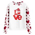 thumbnail image 4 of Tiweut Womens Valentines Day Shirt Gnome Print Long Sleeve Sweatshirt Crewneck Casual Holiday Fashion Graphic Tees Outfits,B-White,S, 4 of 4