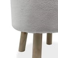 thumbnail image 3 of Ginni Footstool Ottoman Set of 2- White Polyester- Soft Seat- Wood Legs, 3 of 5