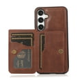 thumbnail image 3 of Card Slots Wallet Back Case for Samsung Galaxy S24 Plus,Dteck Magnetic Leather Case Built-in 3 Cards Holder Pocket Case Kickstand Shockproof Cover,Brown, 3 of 6
