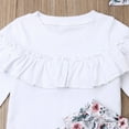 thumbnail image 3 of Toddler Kids Baby Girl Ruffle Floral Tops Pants Leggings 3Pcs Outfits Clothes, 3 of 5