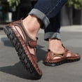 thumbnail image 5 of GEZHEN Men's Close-Toe Comfy Sandals Casual Shoes Sandals Leather Summer Outdoor Beach Flat Sandals Lightweight and Breathable Fashion Minimalist, 5 of 5