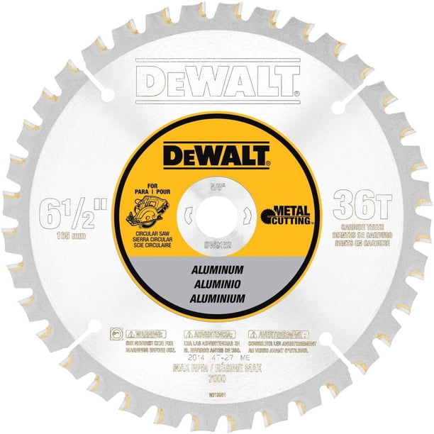 Hoja de sierra circular DEWALT DW9152 para aluminio de 6.5 pulgadas