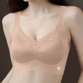 thumbnail image 6 of Njagoc3 Wireless Bras for Women V Neck Lace Floral Print Two Color Patching Fine Straps Everyday Bra, 6 of 6