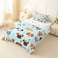 thumbnail image 2 of Homewish Kawaii Pet Dog Twin Comforter Sets,Cute Animal Al Bedding Set,Blue,Polkadot Reversible,2pcs,1 Comforter and 1 Pillowcase, 2 of 7