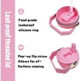 thumbnail image 4 of 30 oz Flip Straw Tumbler with Top Handle Insulated Resuable Vacuum Tumbler with Flip Straw and Handle for Home Office Car Dishwasher Safe Elephant, 4 of 6