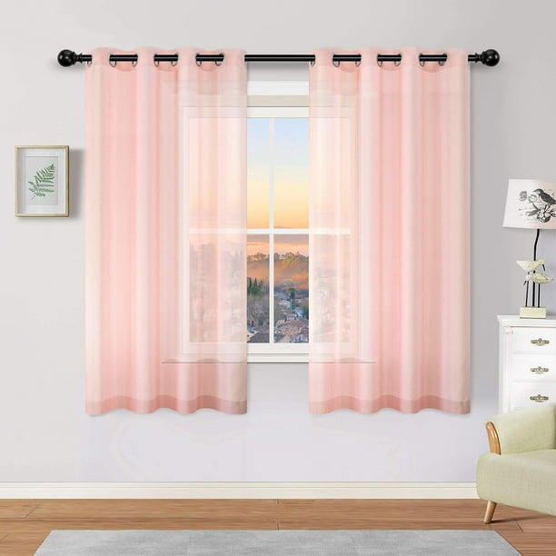 Baby Girl Pink Curtains 72 Inch Length 2 Panels For Bedroom Decor Set Grommet Semi Voile Ds Transpa Window Display Girls Room Living Area 52x72 Inches Long Com Baby Girl Pink Curtains 72 Inch Length, Baby Girl Curtains