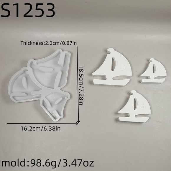 3D Sailboats Shaped Silicone Molds DIY Sailing Boats Plaster Cement Resin Soap Making Mold Art Crafts Home Decor Ornament Gifts