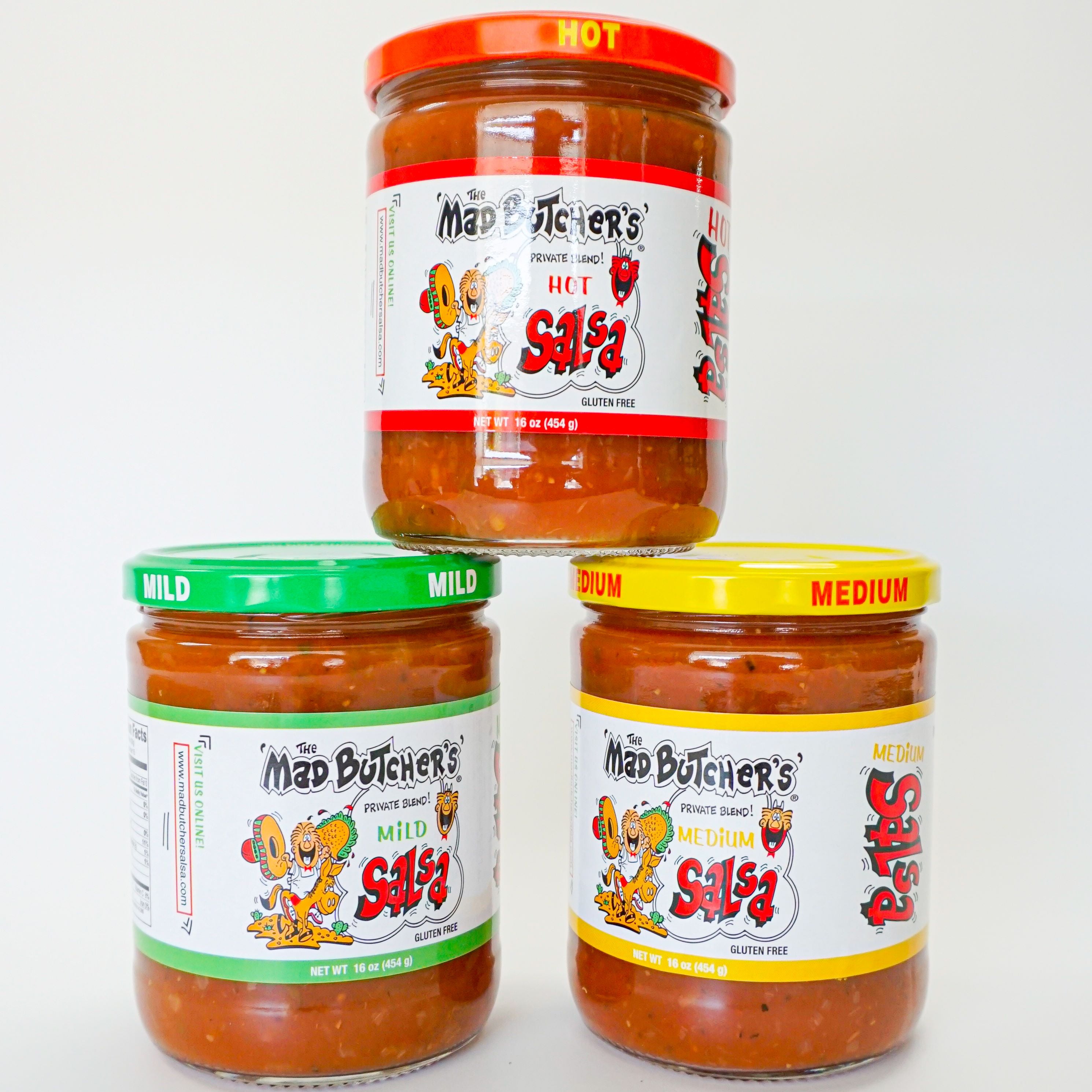 The Mad Butcher's Private Blend Hot Salsa, Gluten Free, Shelf-Stable, 16 oz Jar