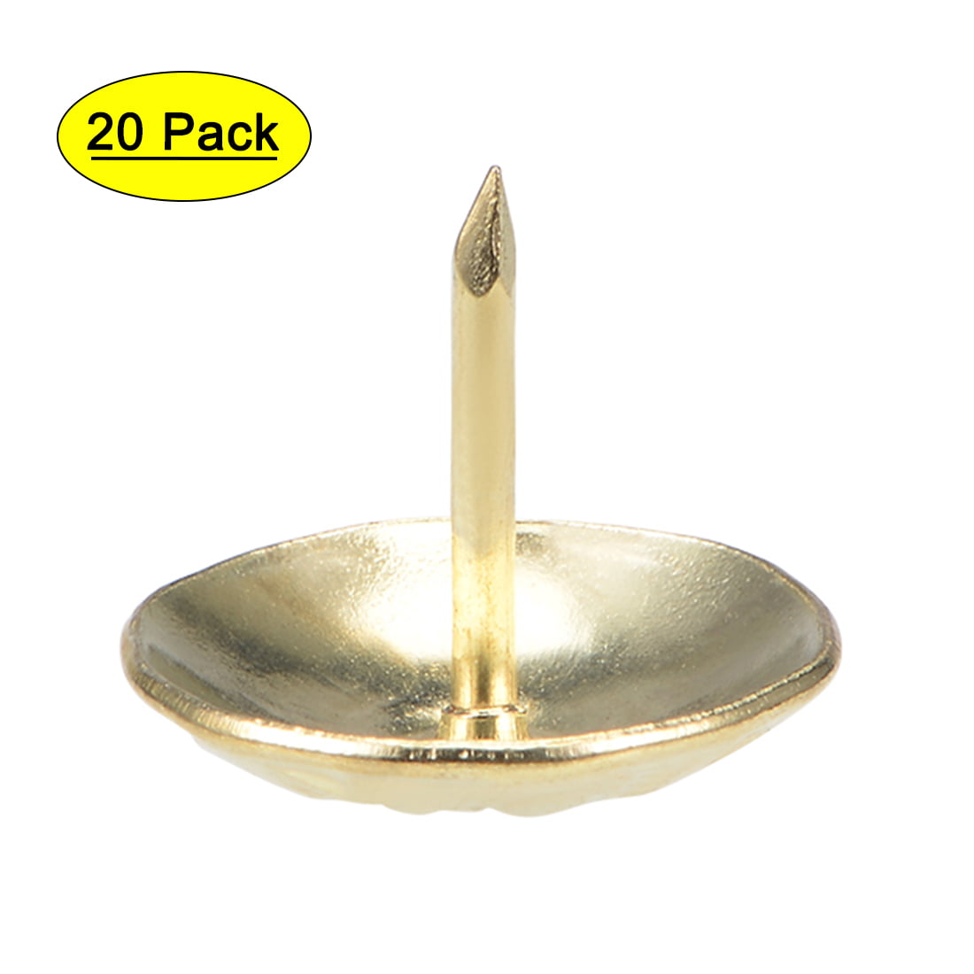 Upholstery Nails Tacks 7/16-Inch Head Dia Round Thumb Push Pins Gold Tone 20 Pcs