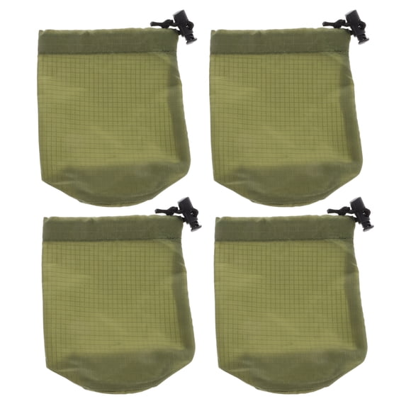 GOOHOCHY Bolsa impermeable para guardar ponchos (4 unidades), de nailon resistente con cordón ajustable, organizador compacto para ropa de lluvia, ideal para camping, senderismo y kits de emergencia.