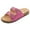 Pink, variant on Roxoni Women's Gliters Comfort Flat Sandals Double Buckle Adjustable Straps Flat Slides Footbed Suede