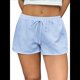 thumbnail image 2 of Pantalones Cortos Tipo Bóxer de Verano con Cintura Elástica, Cordón Ajustable y Estampado de Rayas para Mujer. Azul XL, 2 of 8