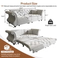 thumbnail image 3 of Chesterfield Pull Out Convertible Sofa Bed, Classic Flower Tufted Velvet Loveseat Sleeper Couch With Roll Arms and Pillows, for Living Room Apartment Office, 3 of 16